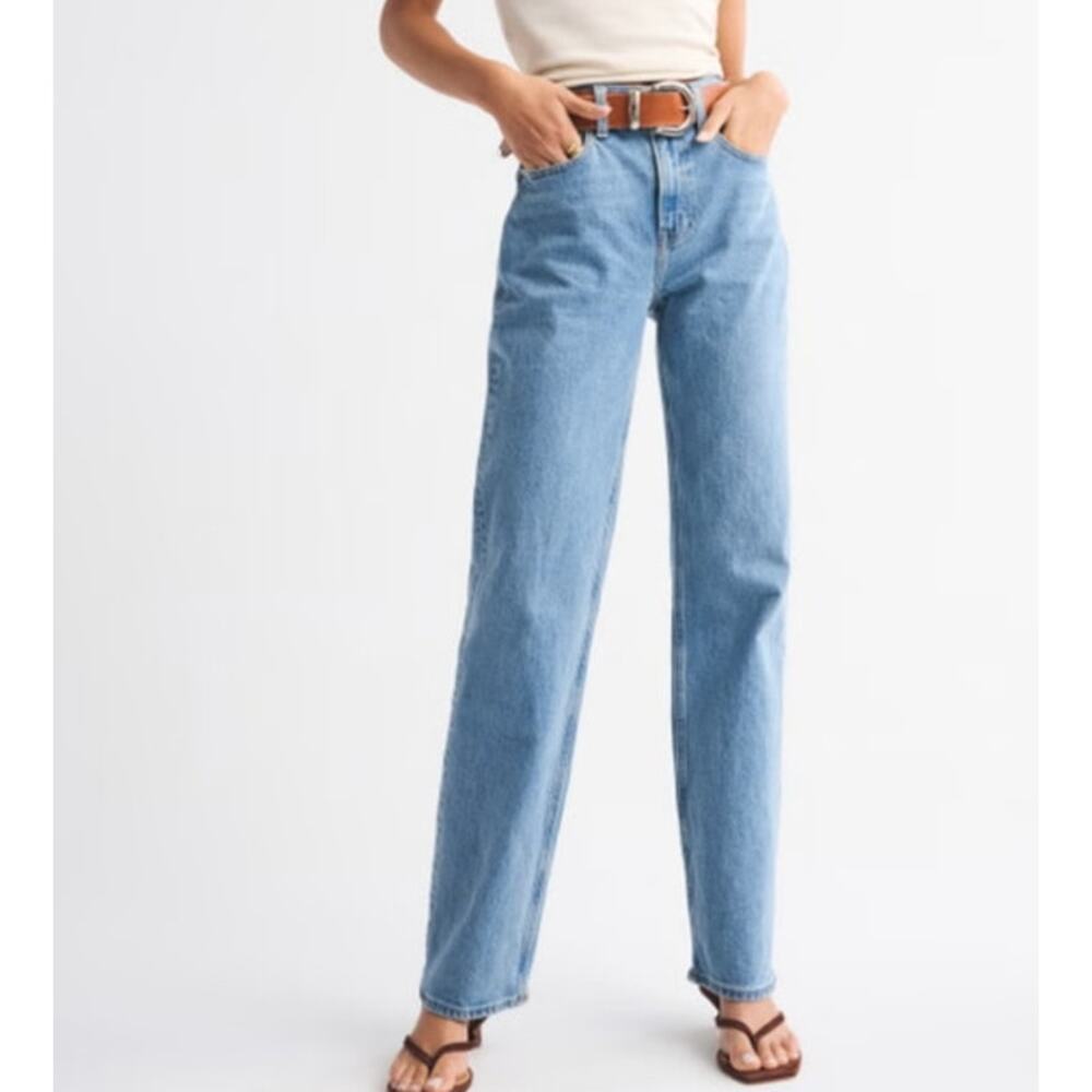 A&F High Rise 90's Relaxed Cowboy Embroidered Jeans 25 - Picture 9 of 9